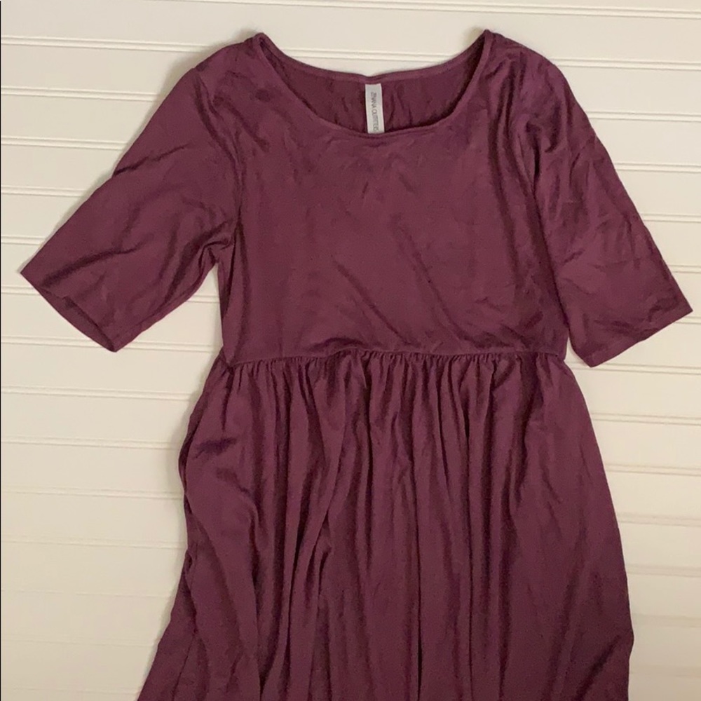 Modest eggplant basic dress